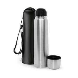 Termo Metálico Plateado 500 ml – 23 cm x 6.5 cm