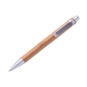 Lapicero de madera retráctil con clip metálico – 13.5 cm x 1.5 cm