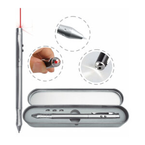 Lapicero metálico láser 4 funciones con estuche – 14.5 cm x 0.98 cm