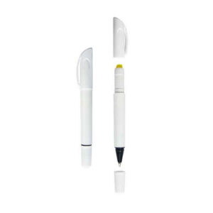 Lapicero plástico con resaltador tipo Crayola – 15 cm x 2 cm