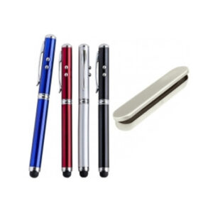 Lapicero metálico multifunción con láser, linterna y touch con estuche – 12 cm x 1 cm