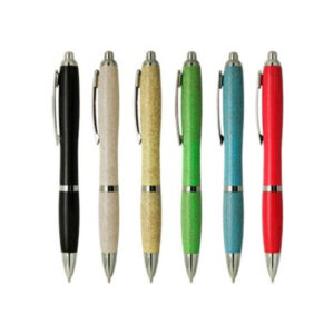 Lapicero plástico de fibra de trigo retráctil – 14 cm x 1 cm