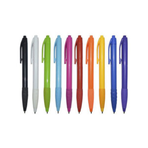 Lapicero plástico retráctil opaco con grip integrado – 14 cm x 1 cm