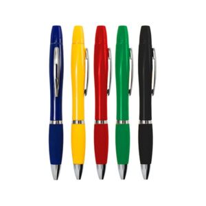 Lapicero plástico sólido con resaltador – 14 cm x 1.35 cm
