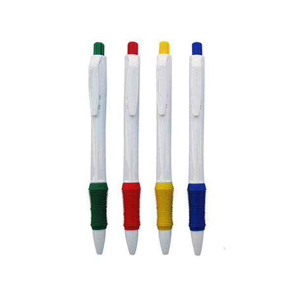 Lapicero plástico retráctil cuerpo traslúcido con grip antideslizante – 14 cm x 1 cm