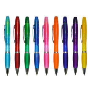 Lapicero plástico con resaltador y grip antideslizante – 14 cm x 1.35 cm